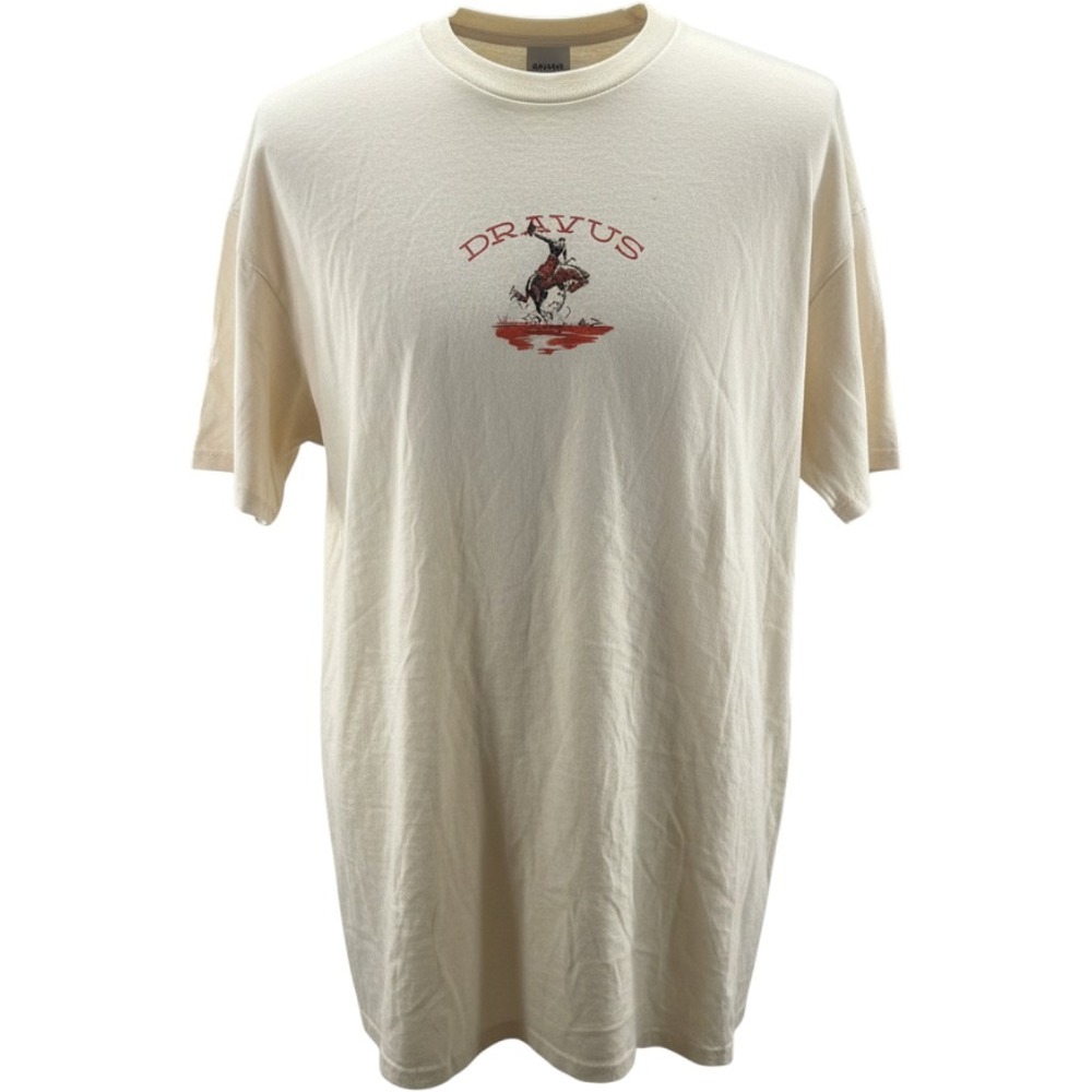 Dravus Cream Graphic Tee Shirt Western Rodeo Horse Mens XXL NEW